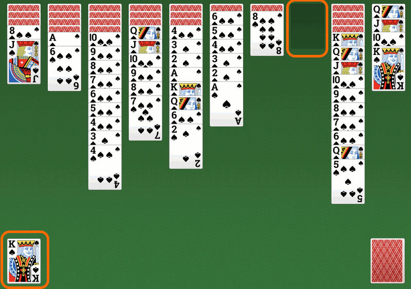 Playing Spider Solitaire
